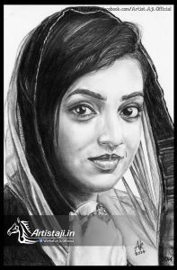 Drawings of Nazriya Done By Artist Aji