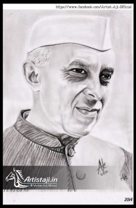 Drawings of Jawaharlal Nehru By Artist Aji