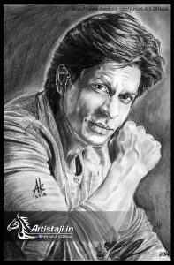 Drawings of Sharukh Khan Done By Artist Aji