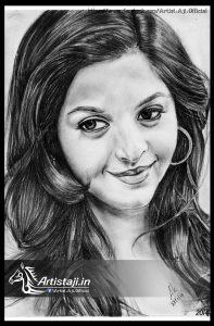 Drawings of Vedhika Done By Artist Aji